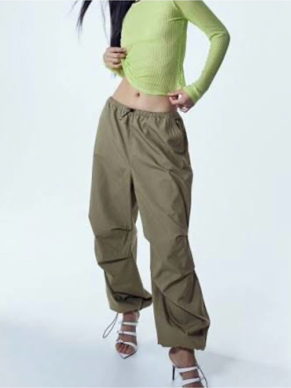 Khaki Parachute Pants